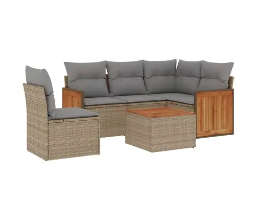 6-Osaline Aiadiivani Komplekt Patjadega, Beež, Polürotang