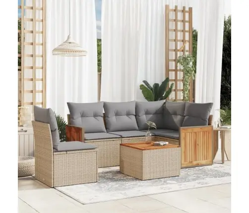 6-Osaline Aiadiivani Komplekt Patjadega, Beež, Polürotang