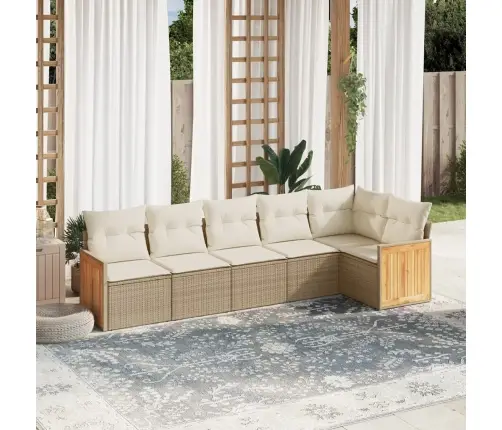 6-Osaline Aiadiivani Komplekt Patjadega, Beež, Polürotang