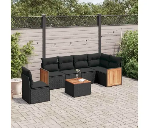 7-Osaline Aiadiivani Komplekt Patjadega, Must, Polürotang