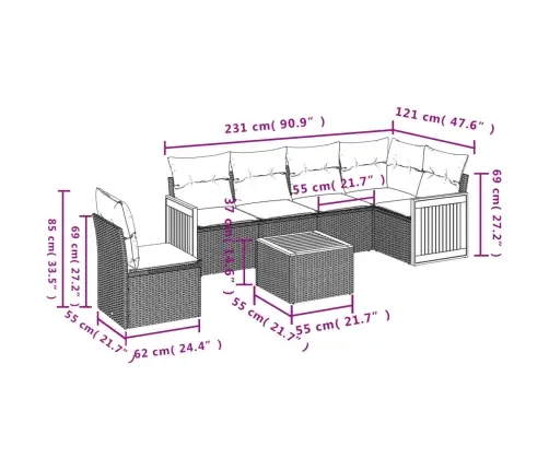 7-Osaline Aiadiivani Komplekt Patjadega, Must, Polürotang