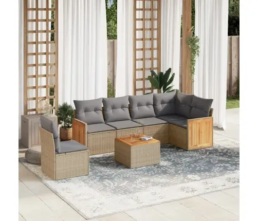 7-Osaline Aiadiivani Komplekt Patjadega, Beež, Polürotang