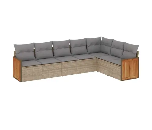 7-Osaline Aiadiivani Komplekt Patjadega, Beež, Polürotang