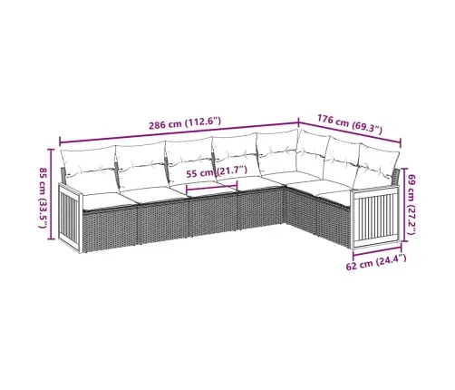 7-Osaline Aiadiivani Komplekt Patjadega, Beež, Polürotang