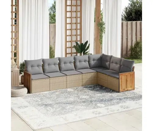 7-Osaline Aiadiivani Komplekt Patjadega, Beež, Polürotang