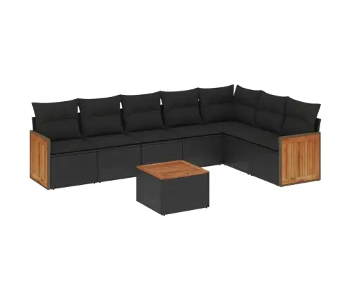 8-Osaline Aiadiivani Komplekt Patjadega, Must, Polürotang