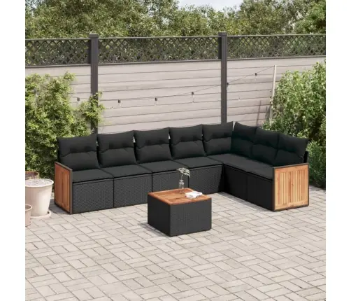 8-Osaline Aiadiivani Komplekt Patjadega, Must, Polürotang