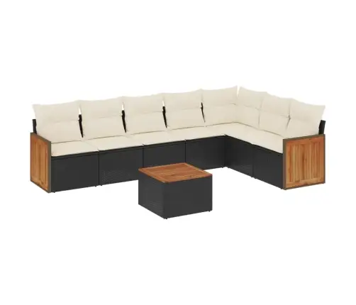 8-Osaline Aiadiivani Komplekt Patjadega, Must, Polürotang