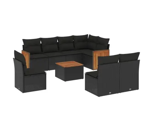 9-Osaline Aiadiivani Komplekt Patjadega, Must, Polürotang