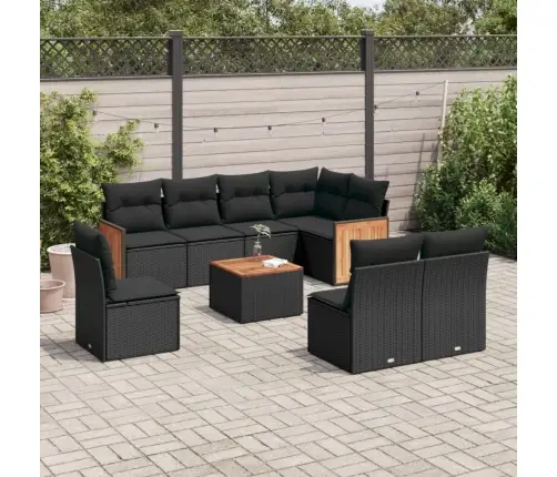 9-Osaline Aiadiivani Komplekt Patjadega, Must, Polürotang