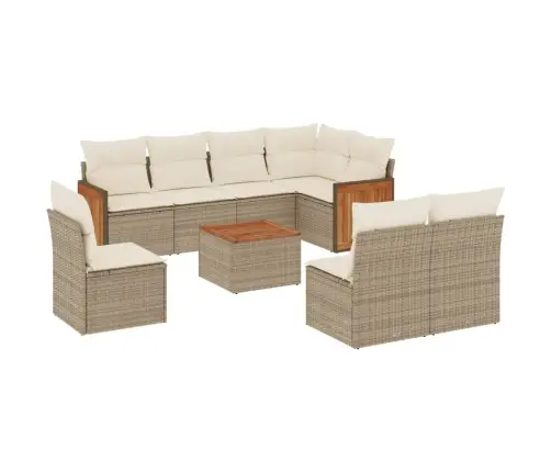 9-Osaline Aiadiivani Komplekt Patjadega, Beež, Polürotang