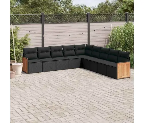 9-Osaline Aiadiivani Komplekt Patjadega, Must, Polürotang