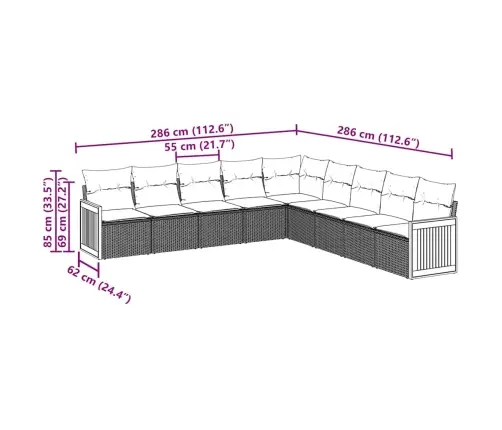 Sodo Komplektas Su Pagalvėlėmis, 9 Dalių, Juodas, Poliratanas