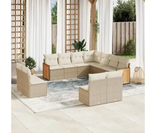 11-Osaline Aiadiivani Komplekt Patjadega, Beež, Polürotang