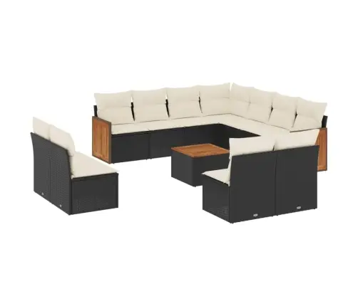 12-Osaline Aiadiivani Komplekt Patjadega, Must, Polürotang