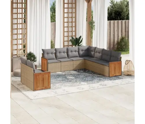 9-Osaline Aiadiivani Komplekt Patjadega, Beež, Polürotang