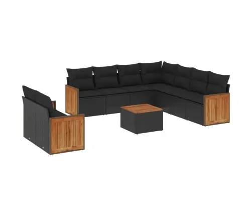 10-Daļīgs Dārza Dīvāna Komplekts, Matrači, Melna Pe Rotangpalma Vidaxl 10-Daļīgs Dārza Dīvāna Komplekts, Matrači, Melna Pe Rotangpalma Vidaxl