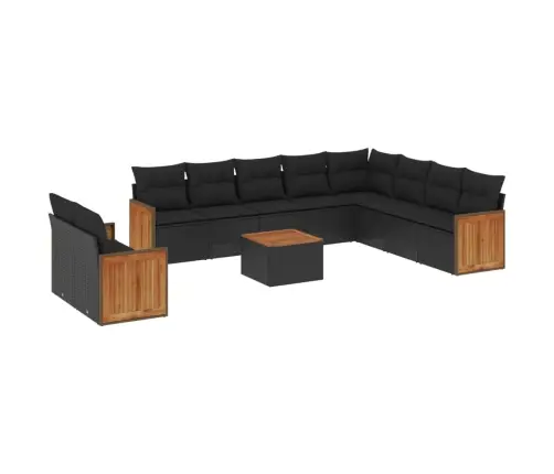 11-Osaline Aiadiivani Komplekt Patjadega, Must, Polürotang