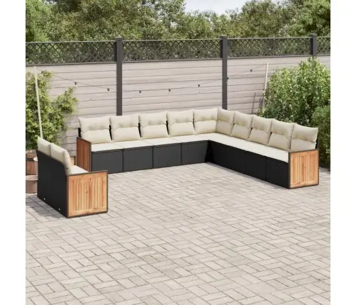 11-Osaline Aiadiivani Komplekt Patjadega, Must, Polürotang