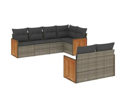 7-Daļīgs Dārza Dīvāna Komplekts, Matrači, Pelēka Pe Rotangpalma Vidaxl