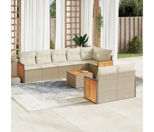 9-Osaline Aiadiivani Komplekt Patjadega, Beež, Polürotang