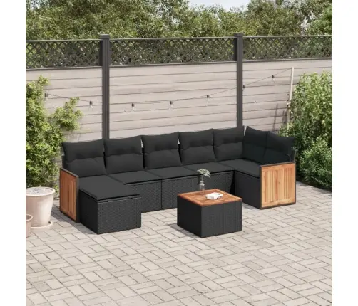 8-Osaline Aiadiivani Komplekt Patjadega, Must, Polürotang