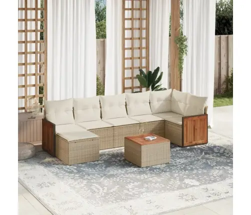 8-Osaline Aiadiivani Komplekt Patjadega, Beež, Polürotang