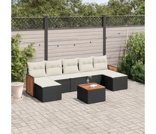 8-Daļīgs Dārza Dīvāna Komplekts, Matrači, Melna Pe Rotangpalma Vidaxl