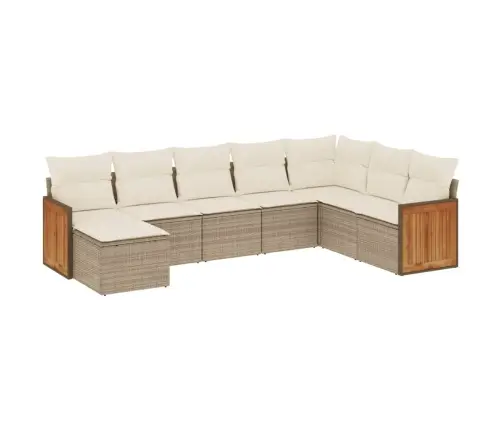 8-Osaline Aiadiivani Komplekt Patjadega, Beež, Polürotang