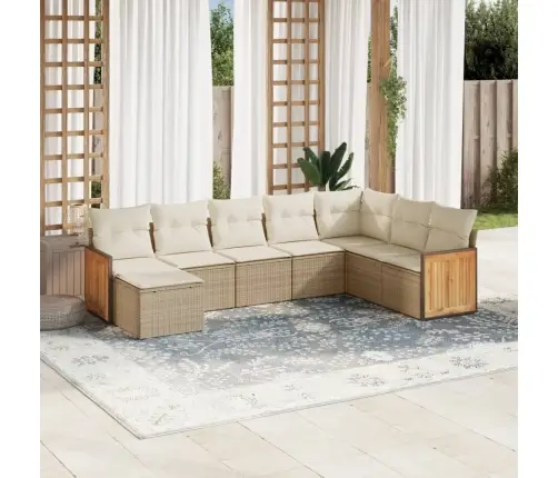 8-Osaline Aiadiivani Komplekt Patjadega, Beež, Polürotang