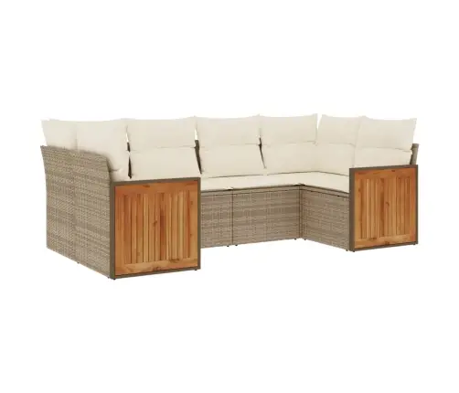 Sofos Komplektas Su Pagalvėlėmis, 6 Dalių, Smėlio, Poliratanas