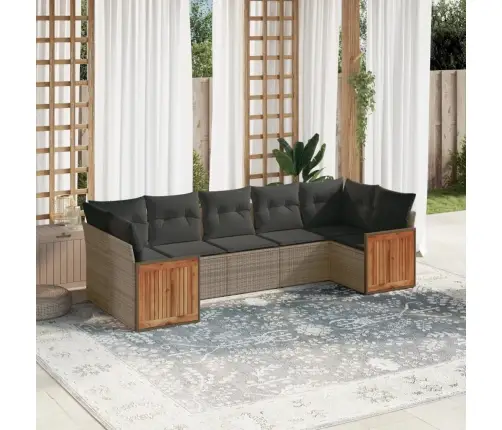 7-Daļīgs Dārza Dīvāna Komplekts, Matrači, Pelēka Pe Rotangpalma Vidaxl