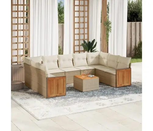 10-Osaline Aiadiivani Komplekt Patjadega, Beež, Polürotang