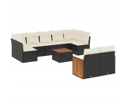 10-Osaline Aiadiivani Komplekt Patjadega, Must, Polürotang