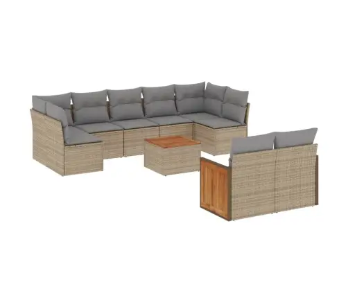 10-Osaline Aiadiivani Komplekt Patjadega, Beež, Polürotang