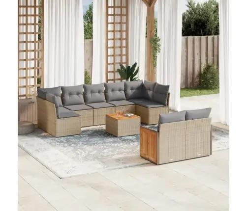 10-Osaline Aiadiivani Komplekt Patjadega, Beež, Polürotang