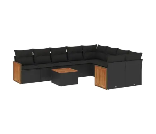 10-Osaline Aiadiivani Komplekt Patjadega, Must, Polürotang