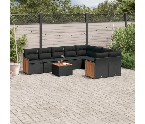 10-Osaline Aiadiivani Komplekt Patjadega, Must, Polürotang