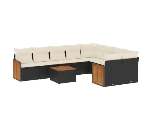 10-Osaline Aiadiivani Komplekt Patjadega, Must, Polürotang