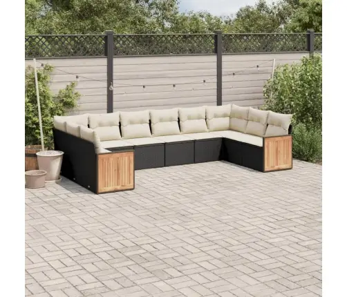 10-Osaline Aiadiivani Komplekt Patjadega, Must, Polürotang