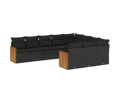 10-Osaline Aiadiivani Komplekt Patjadega, Must, Polürotang