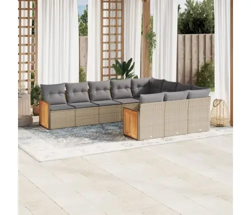 10-Osaline Aiadiivani Komplekt Patjadega, Beež, Polürotang