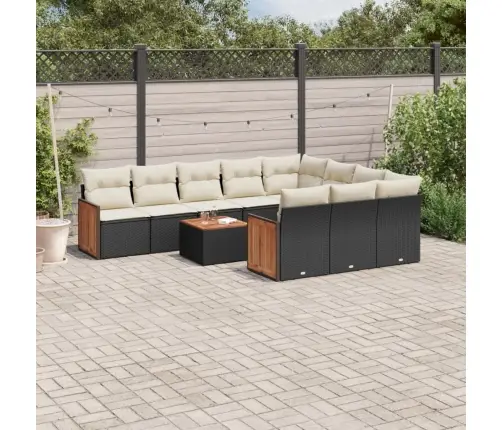 11-Osaline Aiadiivani Komplekt Patjadega, Must, Polürotang