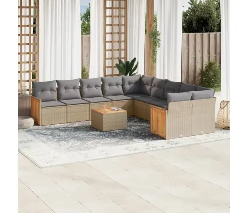 11-Osaline Aiadiivani Komplekt Patjadega, Beež, Polürotang