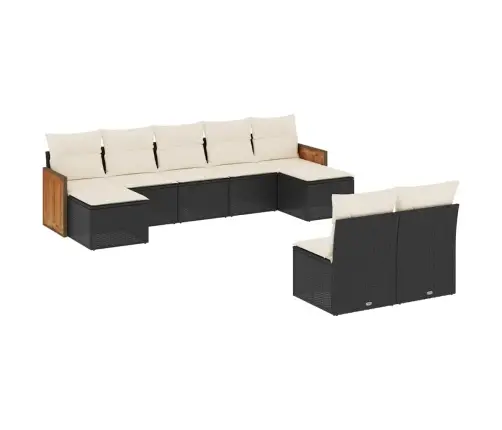 9-Osaline Aiadiivani Komplekt Patjadega, Must, Polürotang