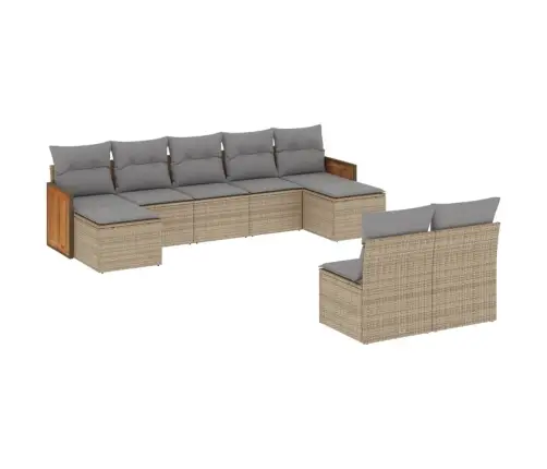 9-Osaline Aiadiivani Komplekt Patjadega, Beež, Polürotang