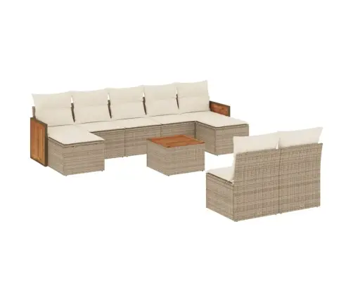 10-Osaline Aiadiivani Komplekt Patjadega, Beež, Polürotang