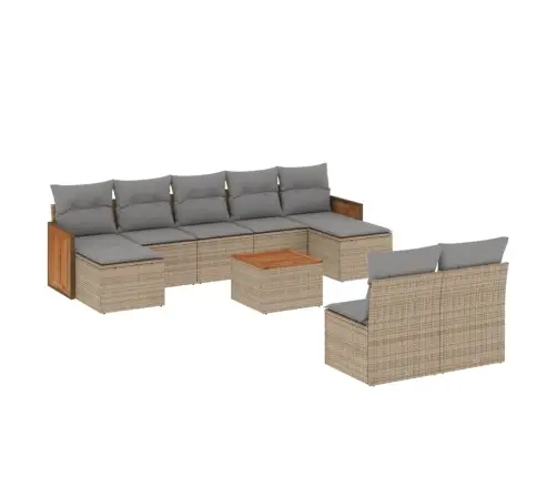 10-Osaline Aiadiivani Komplekt Patjadega, Beež, Polürotang