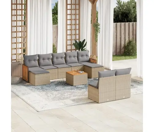 10-Osaline Aiadiivani Komplekt Patjadega, Beež, Polürotang