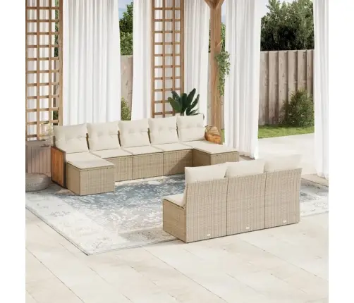 10-Osaline Aiadiivani Komplekt Patjadega, Beež, Polürotang